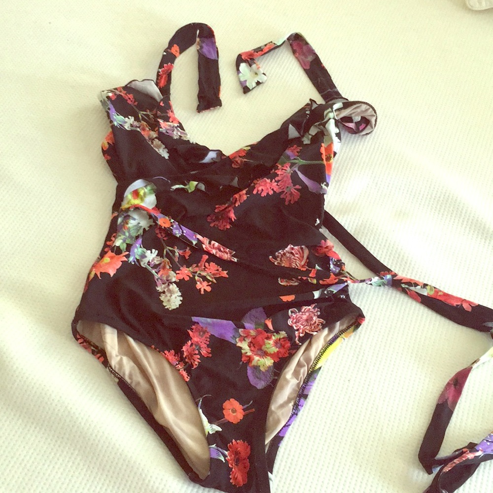 Beautiful flower prints Anthropologie bathing suit